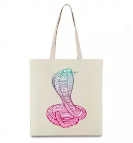 Эко-сумка Змія чорно-золота Бежевый фото