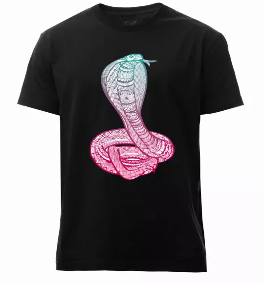 Чоловіча преміум футболка Кобра градієнт Чорний фото