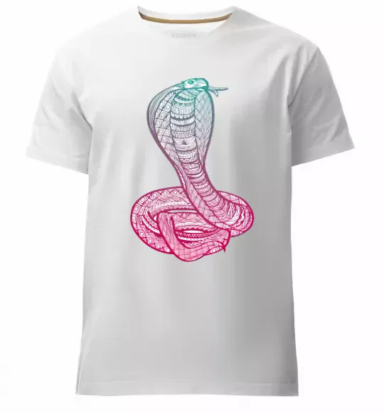 Чоловіча преміум футболка Кобра градієнт Білий фото