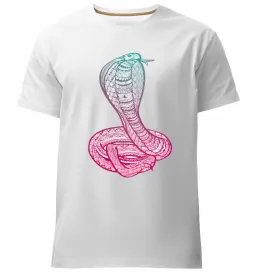 Мужская премиум футболка Неоновий змій Белый фото