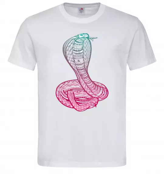 Чоловіча футболка Кобра градієнт Білий фото