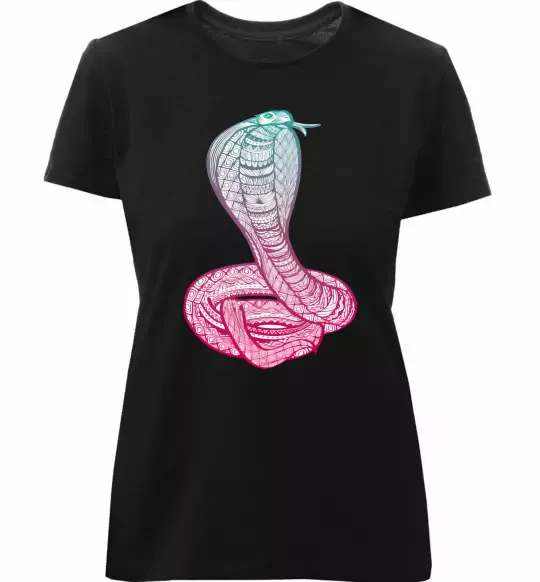 Жіноча преміум футболка Кобра градієнт Чорний фото