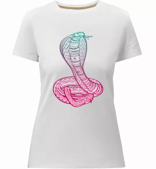 Жіноча преміум футболка Кобра градієнт Білий фото