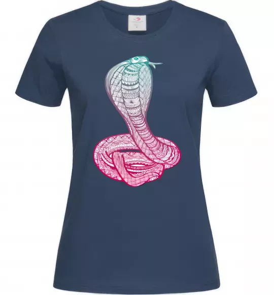 Жіноча футболка Кобра градієнт Темно-синій фото