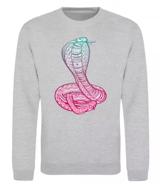 Свитшот Кобра градієнт Серый меланж фото