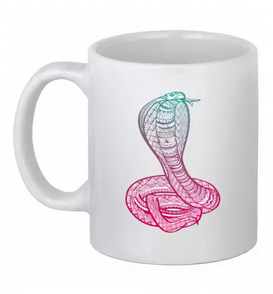 Чашка керамічна Кобра градієнт Білий фото