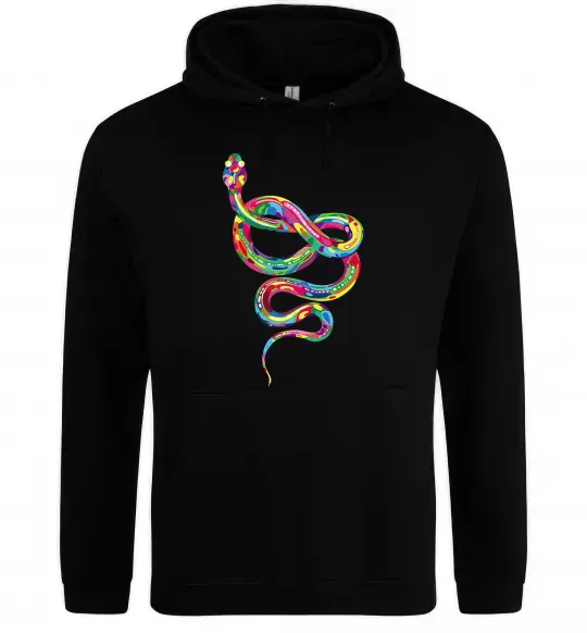 Женская толстовка (худи) Яскрава змія Черный фото