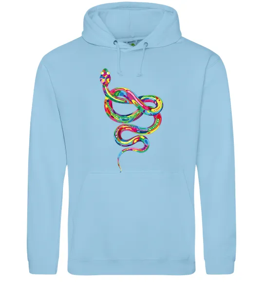 Жіноча толстовка (худі) Яскрава змія Блакитний фото