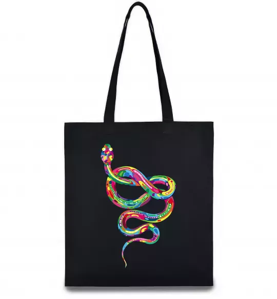 Эко-сумка Яскрава змія Черный фото