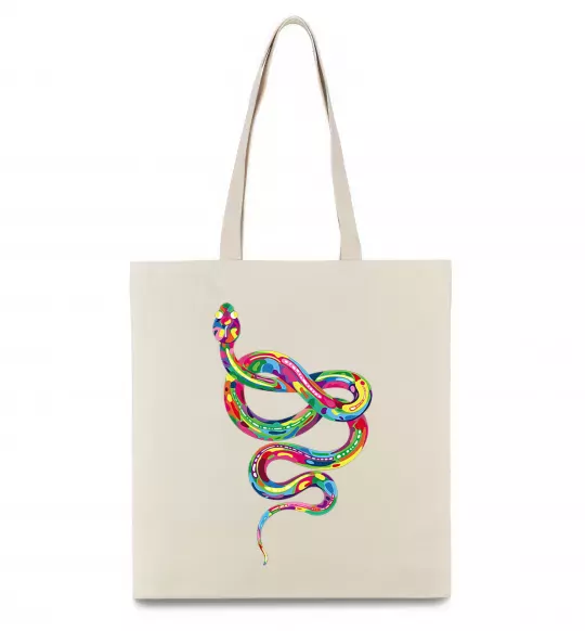 Эко-сумка Яскрава змія Бежевый фото