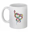 Чашка керамічна Яскрава змія Білий фото