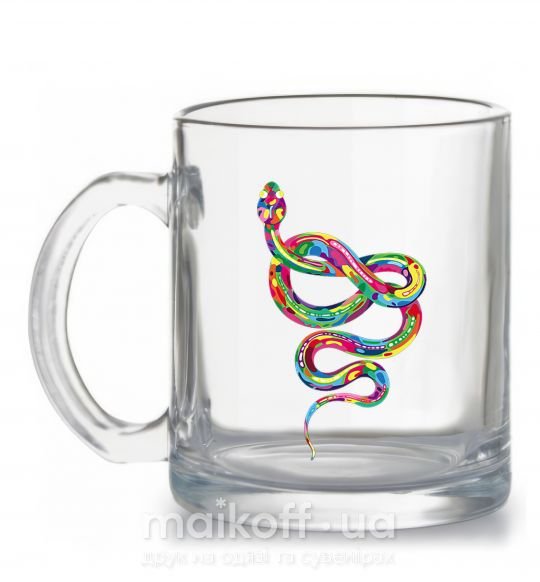 Чашка скляна Яркая змея Прозорий фото