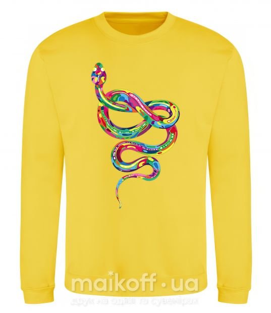 Світшот Яркая змея Сонячно жовтий фото