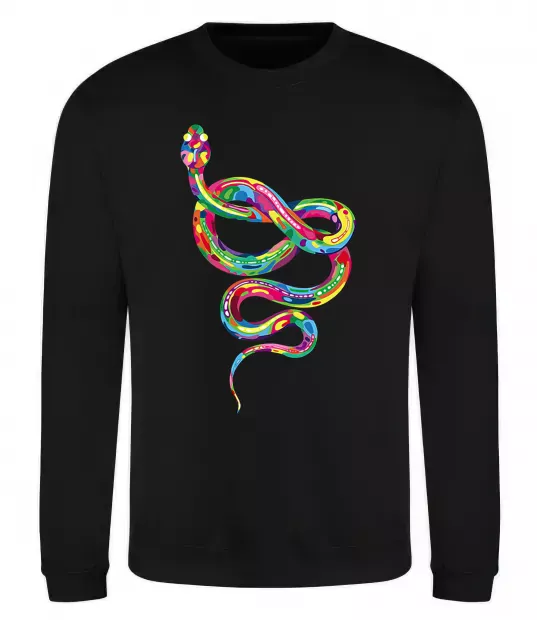 Світшот Яскрава змія Чорний фото