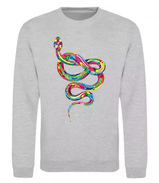 Світшот Яскрава змія Сірий меланж фото