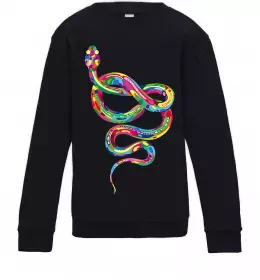 Детский Свитшот Кобра контур тонкий Серый меланж фото