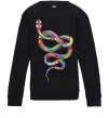 Детский Свитшот Яскрава змія Черный фото