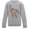 Детский Свитшот Яскрава змія Серый меланж фото