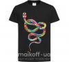 Детская футболка Яркая змея Черный фото