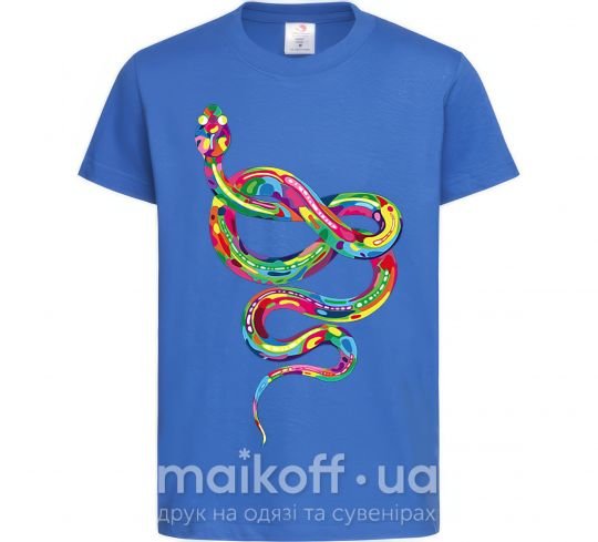 Дитяча футболка Яркая змея Яскраво-синій фото