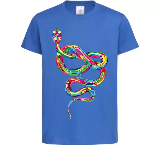 Детская футболка Яскрава змія Ярко-синий фото