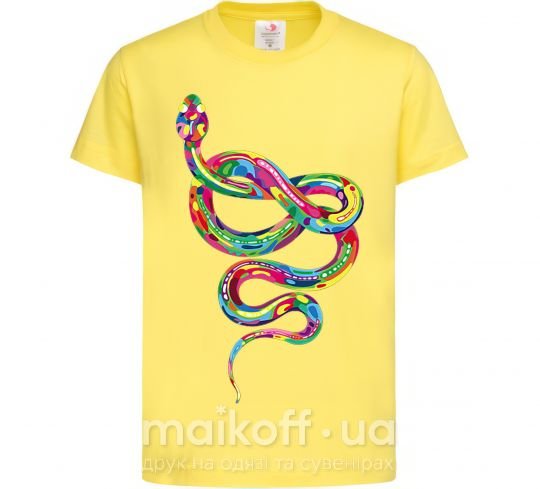 Детская футболка Яркая змея Лимонный фото