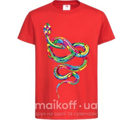 Дитяча футболка Яркая змея Червоний фото