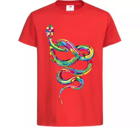 Детская футболка Яскрава змія Красный фото