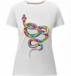 Женская премиум футболка Яскрава змія Белый фото