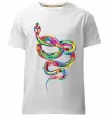 Мужская премиум футболка Яскрава змія Белый фото