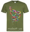 Чоловіча футболка Яркая змея Оливковий фото