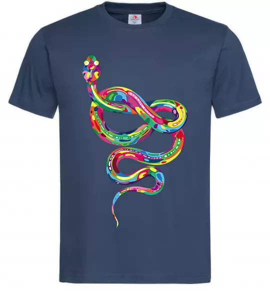 Чоловіча футболка Яскрава змія Темно-синій фото