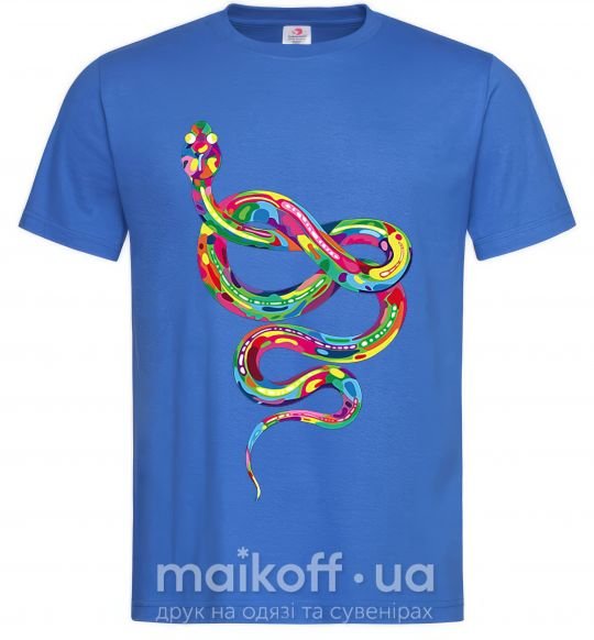 Мужская футболка Яркая змея Ярко-синий фото