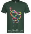 Мужская футболка Яркая змея Темно-зеленый фото