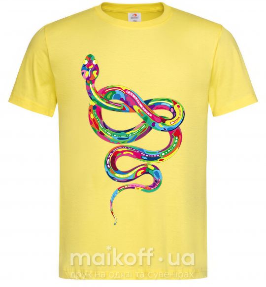 Мужская футболка Яркая змея Лимонный фото