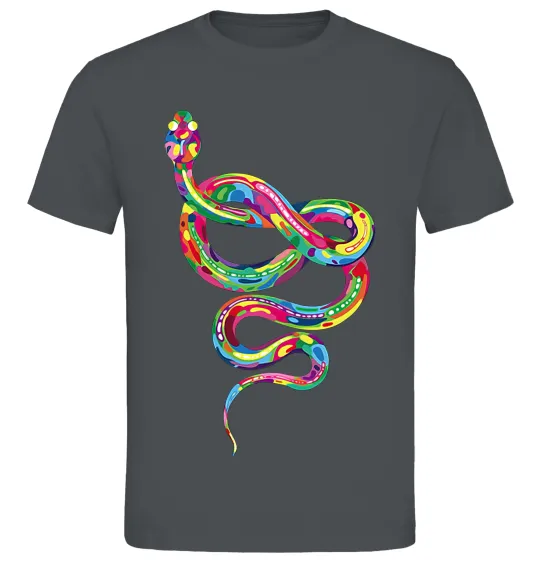 Чоловіча футболка Яскрава змія Графіт фото