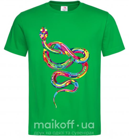 Мужская футболка Яркая змея Зеленый фото