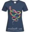 Женская футболка Яркая змея Темно-синий фото