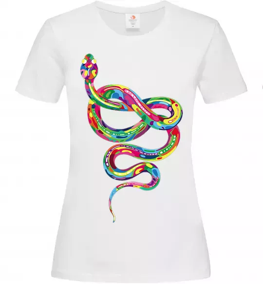 Женская футболка Яскрава змія Белый фото
