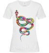 Женская футболка Яркая змея Белый фото