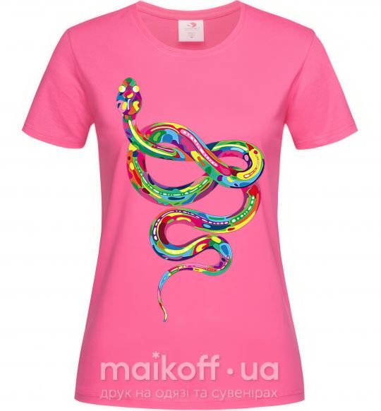 Жіноча футболка Яркая змея Яскраво-рожевий фото