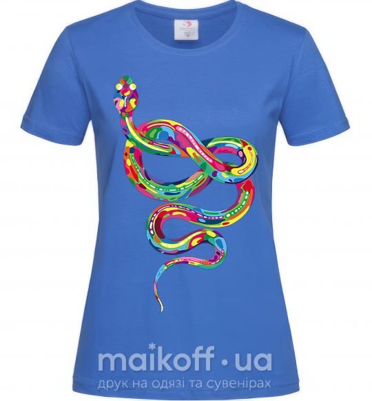 Жіноча футболка Яркая змея Яскраво-синій фото