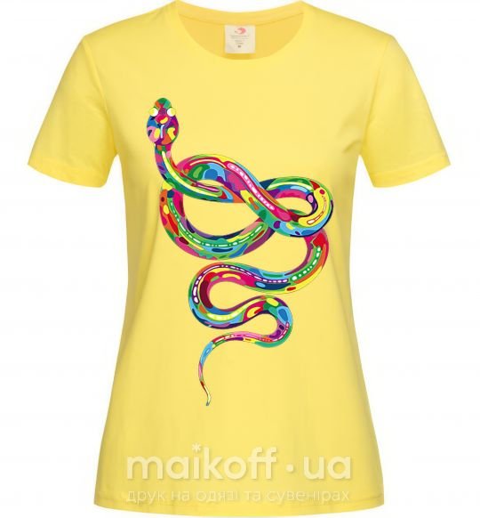 Женская футболка Яркая змея Лимонный фото