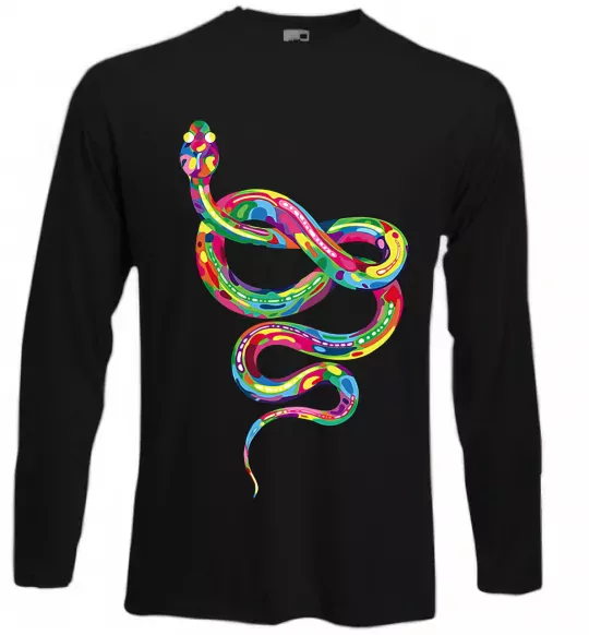 Лонгслив Яскрава змія Черный фото