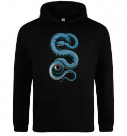 Мужская толстовка (худи) Кобра контур тонкий Серый меланж фото