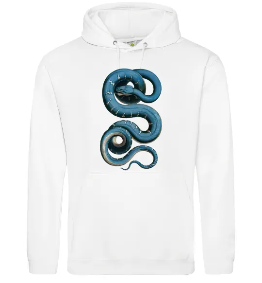 Мужская толстовка (худи) Блакитна змія Белый фото
