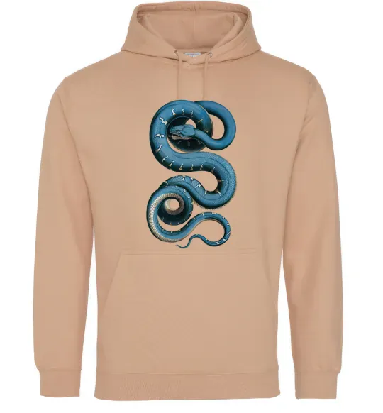 Мужская толстовка (худи) Блакитна змія Песочный фото