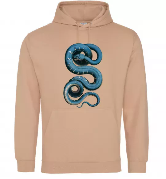 Женская толстовка (худи) Блакитна змія Песочный фото