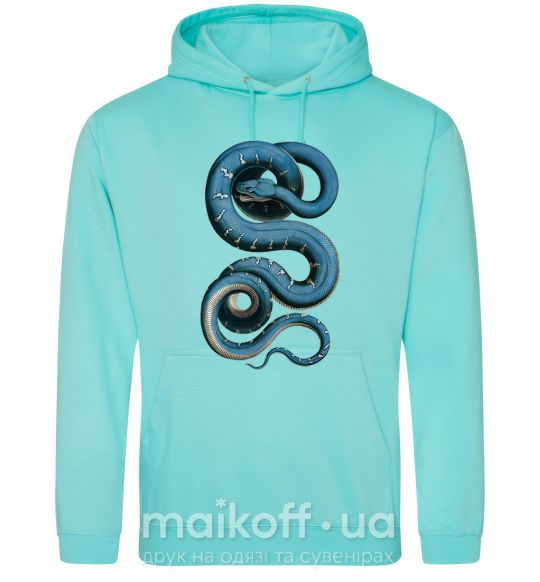 Жіноча толстовка (худі) Голубая змея М'ятний фото