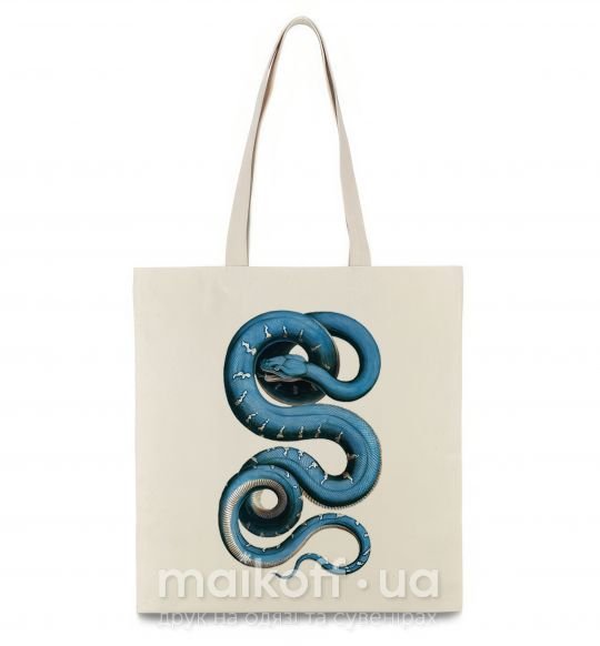 Еко-сумка Голубая змея Бежевий фото